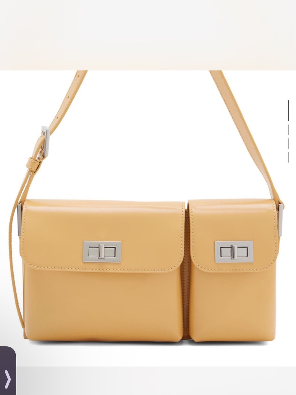 BY FAR Double-Pocket Crossbody Bag in Mustard